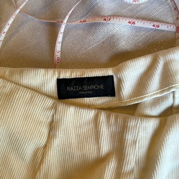 Piazza Sempione Audrey white Corduroy Pants Sz 48. 10 US - Picture 2 of 8